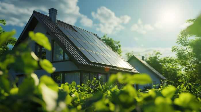 Photovoltaikanlage auf Einfamilienhaus - Photovoltaic system on a single-family home